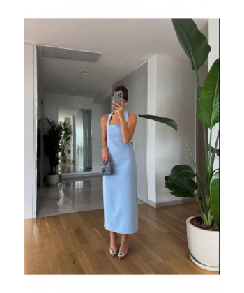 Boyundan Askılı Maxi Kalem Elbise