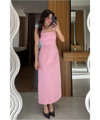 Boyundan Askılı Maxi Kalem Elbise