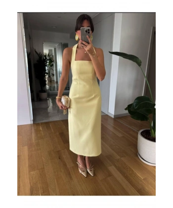 Boyundan Askılı Maxi Kalem Elbise