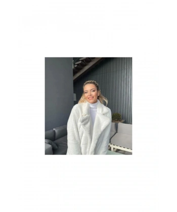 Peluş Ceket Yaka Peluş Kaban