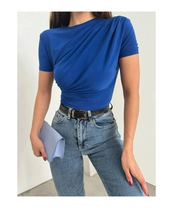 Büzgülü Kısa Kol Bluz