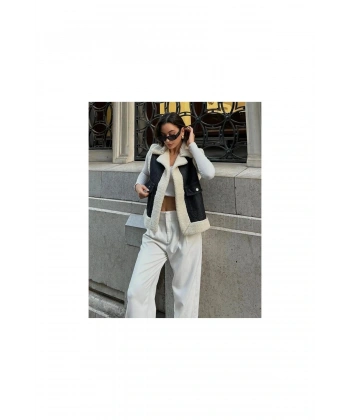 Kadın Siyah Kot Yelek