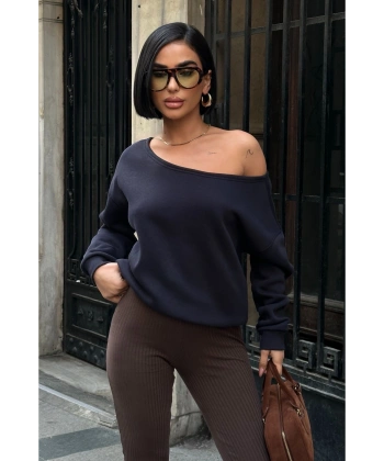 Omuz Detaylı Uzun Kollu Zr Model Sweatshirt