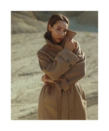 Kaşe Kaban Kuşaklı ( Oversize ) Yeni Sezon*-xx Bol Kesim