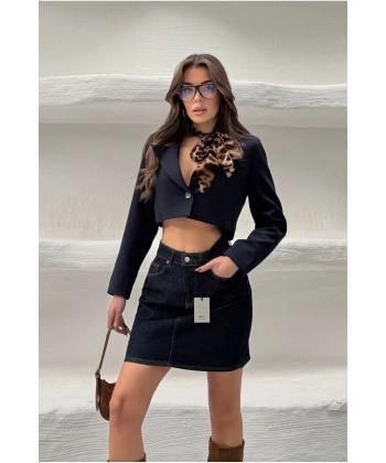 Kot Denim Mini Etek