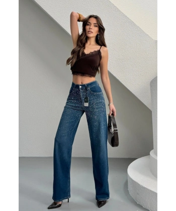 Taş Detaylı Jean Kot Pantolon