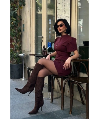 Kadın Viral Yeni Sezon Düğme Detaylı Elbise