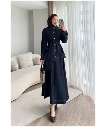 Tesettür Denim İkili Takım