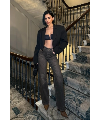 Kadın Taşlı Jeans Kot Pantolon