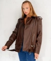 Kadın Oversize Biker Deri Ceket