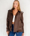 Kadın Oversize Biker Deri Ceket