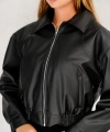 Oversıze Deri Ceket Bomber