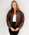Yeni Sezon Kadın Bomber Deri Ceket