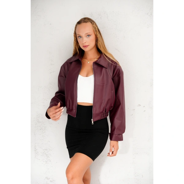 Oversıze Deri Ceket Bomber