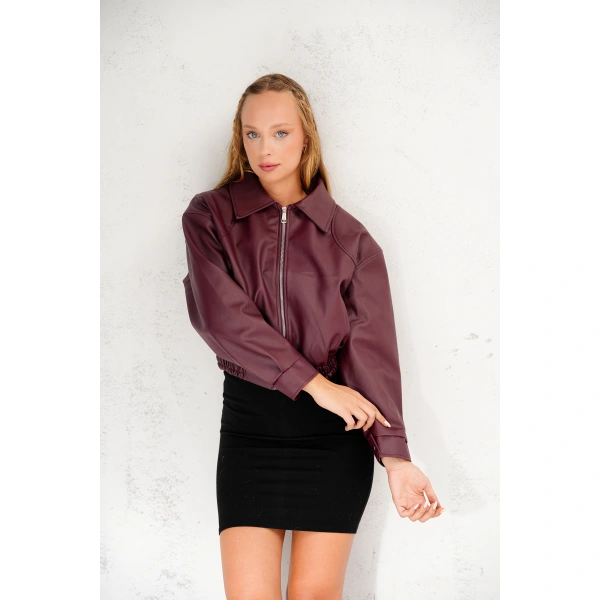 Oversıze Deri Ceket Bomber