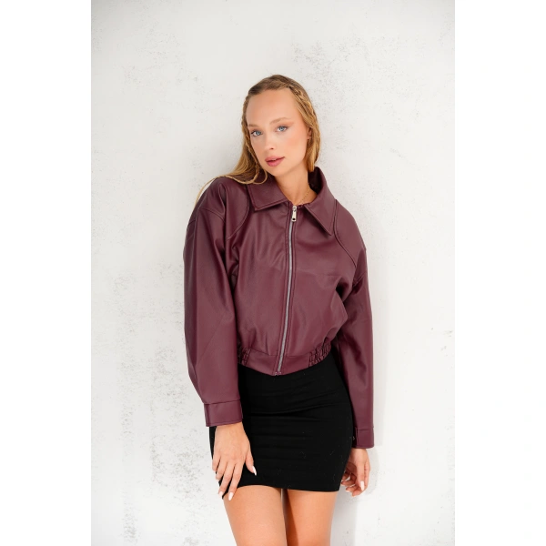 Oversıze Deri Ceket Bomber