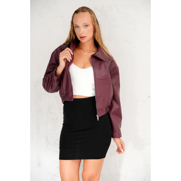 Oversıze Deri Ceket Bomber