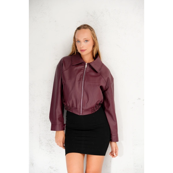 Oversıze Deri Ceket Bomber