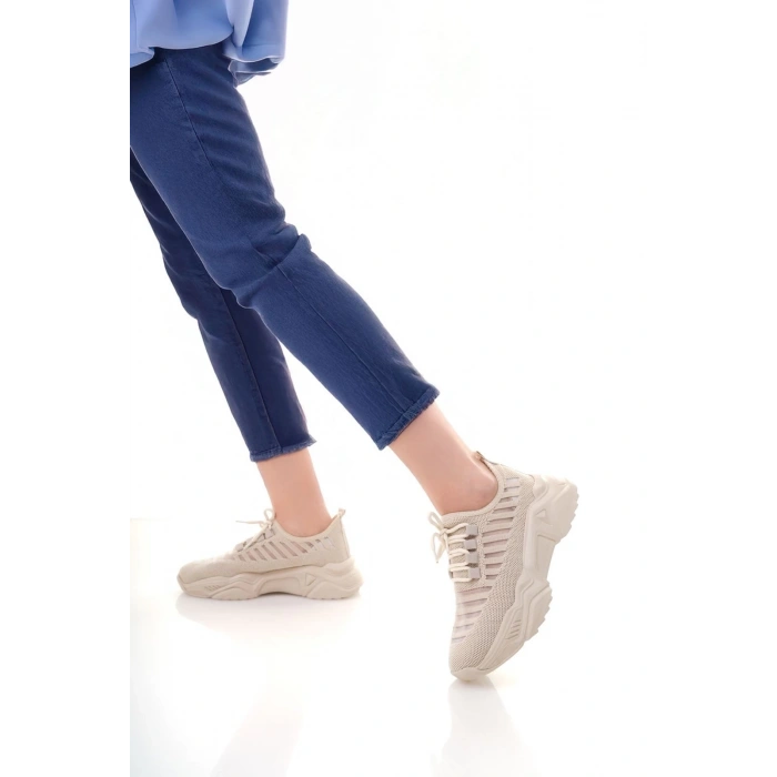 Ante Bej Triko Bağcıklı Spor Ayakkabı