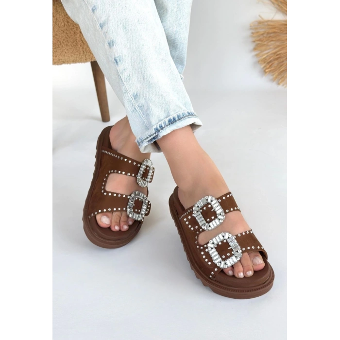 Juana Taba  Nubuk  Taşlı Terlik