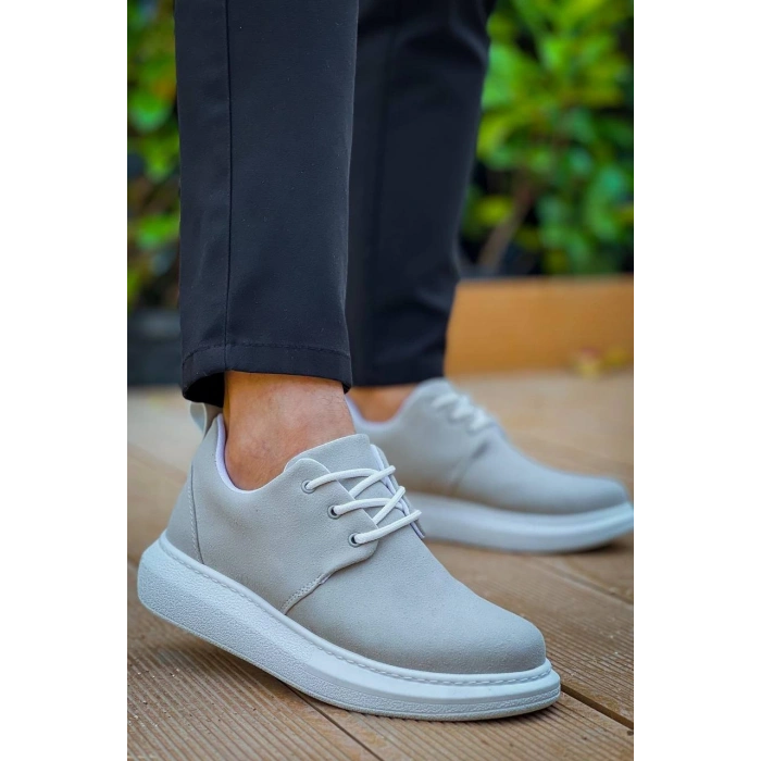KB-003 Kuback Gri Süet Bağcıklı  Günlük Erkek Ayakkabı