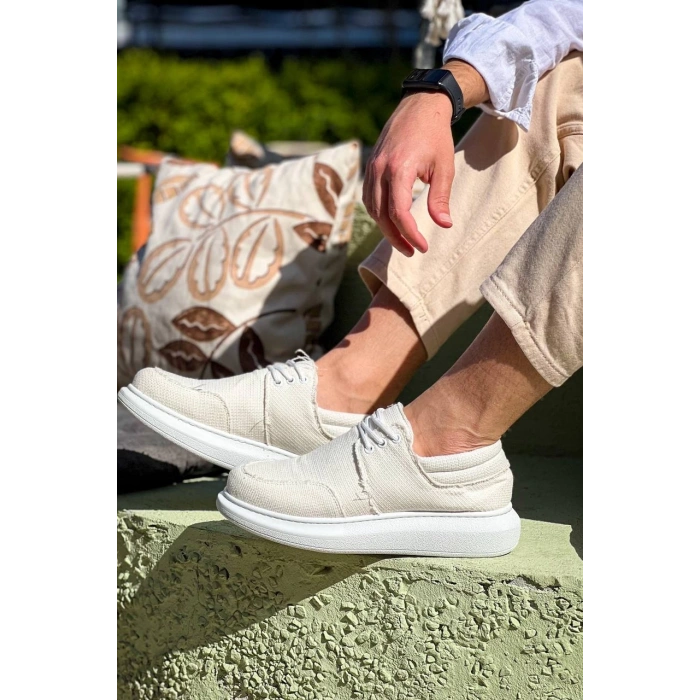 KB-042  Kuback Bağcıklı Beyaz Günlük Erkek Ayakkabı