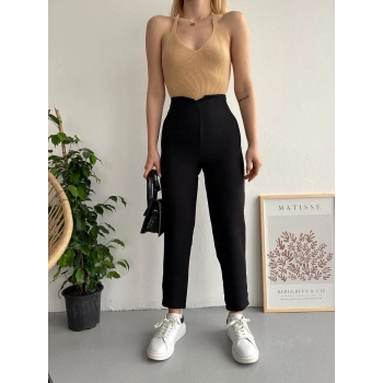 Atlas fletolu pantolon siyah