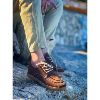 KB-X5 Kuback Kahve Süet Bağcıklı  Günlük Erkek Ayakkabı