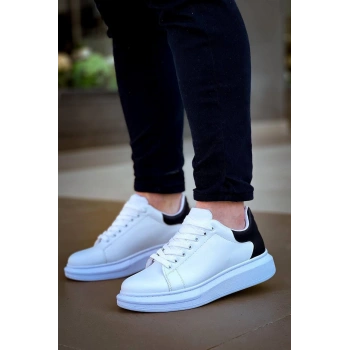 KB-X500  Kuback Bağcıklı Beyaz Siyah  Günlük Erkek Ayakkabı