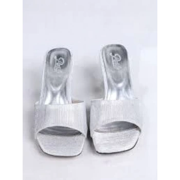 Luart Gümüş Simli Topuklu Terlik