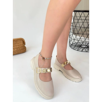 Okira Bej Cilt Oxford Ayakkabı