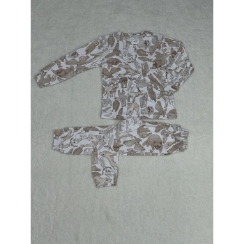 3-4-5 yaş pijama takımı beyaz alt üst kız çocuk
