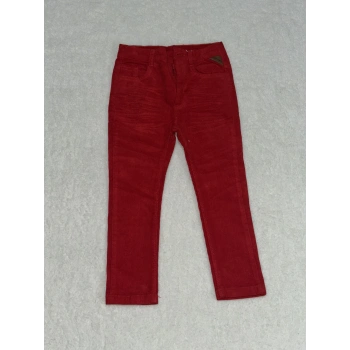5 yaş dar paça kadife kız çocuk pantolon kırmızı