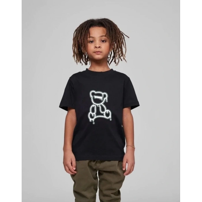 Çocuk Unisex Baskılı T-Shirt - Siyah