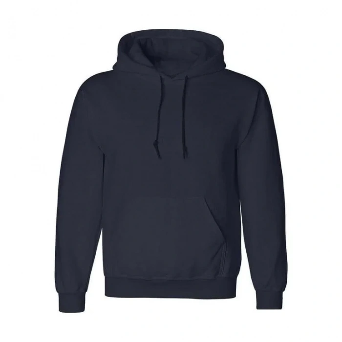 Erkek 3 İplik Pamuklu Kapüşonlu Cepli Oversize Hoodie Sweatshirt - Lacivert