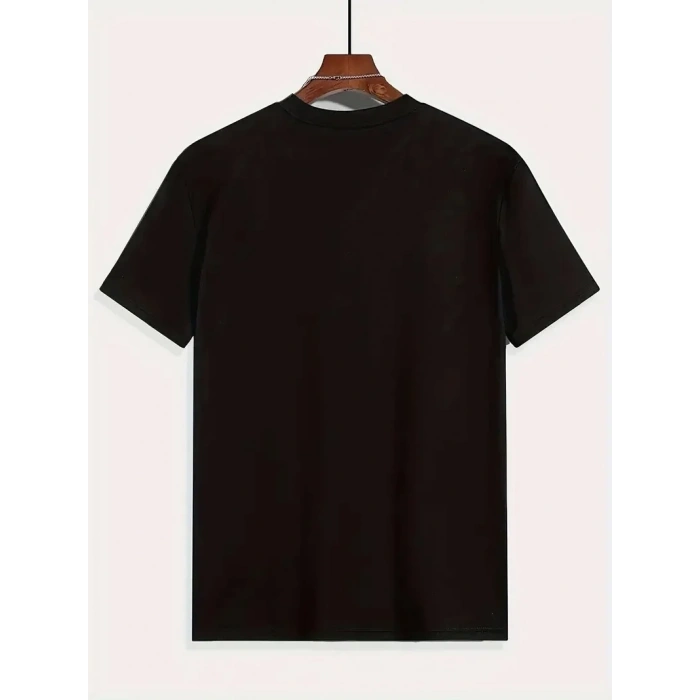 Erkek Tişört Araba Baskılı Kısa kol t-shirt - Siyah