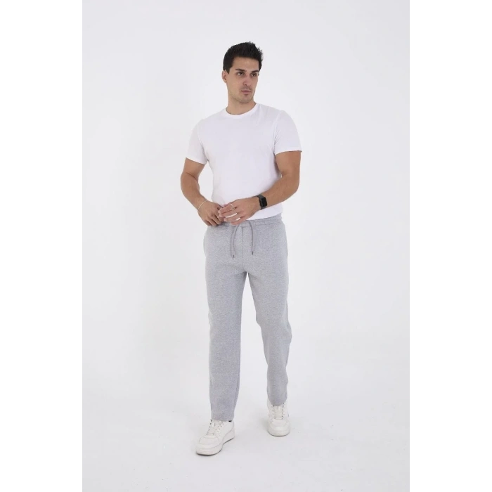 Erkek Üç İplik Basic Eşofman Pantolon - Gri