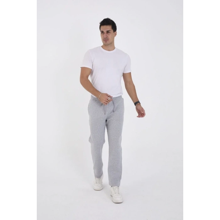 Erkek Üç İplik Basic Eşofman Pantolon - Gri