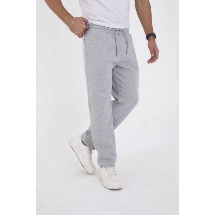 Erkek Üç İplik Basic Eşofman Pantolon - Gri