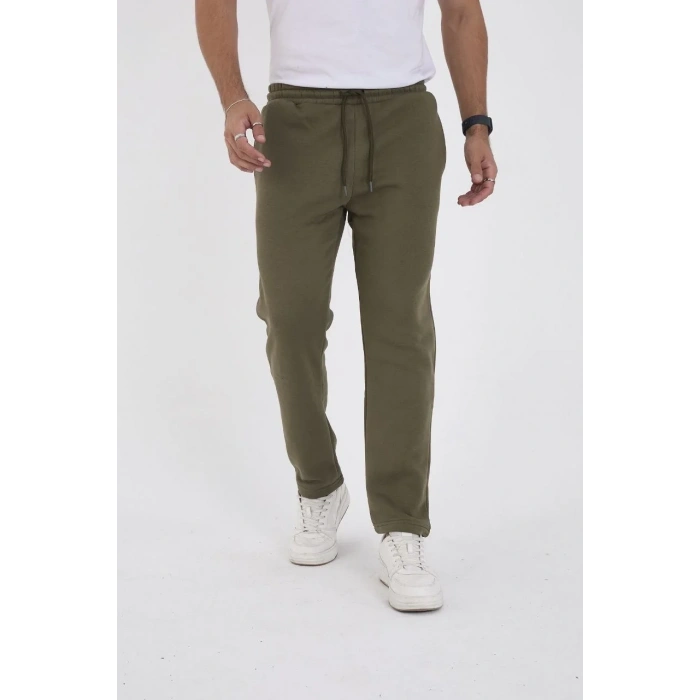 Erkek Üç İplik Basic Eşofman Pantolon - Haki