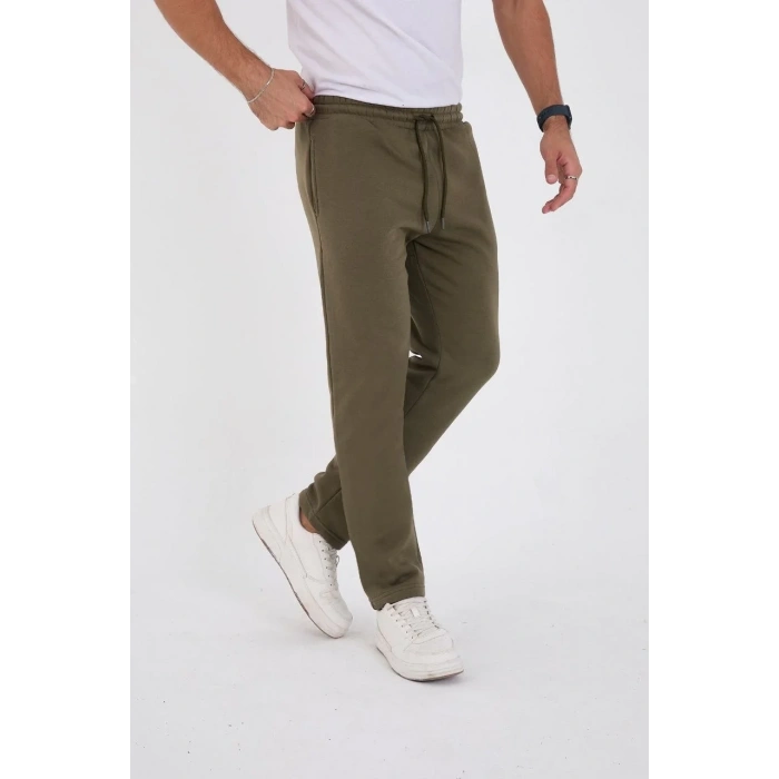 Erkek Üç İplik Basic Eşofman Pantolon - Haki