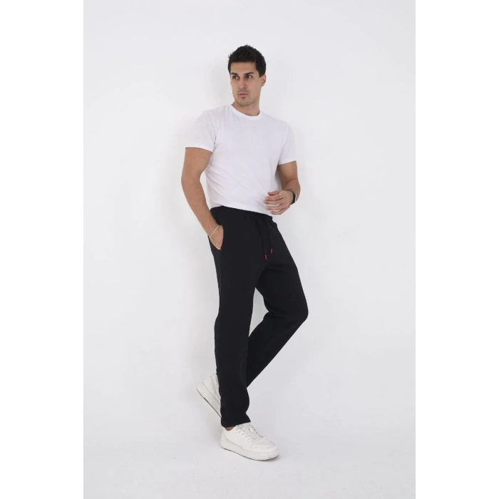 Erkek Üç İplik Basic Eşofman Pantolon - Siyah