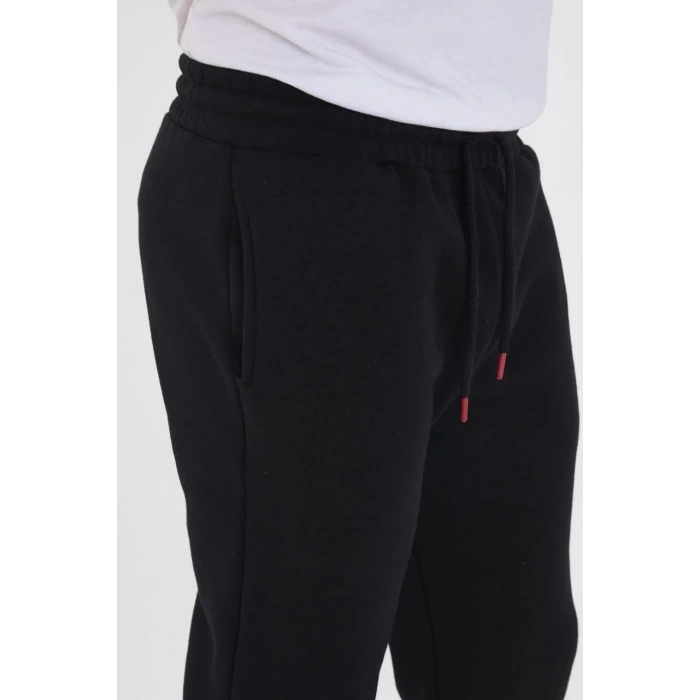 Erkek Üç İplik Basic Eşofman Pantolon - Siyah