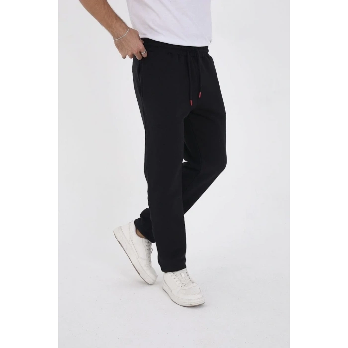 Erkek Üç İplik Basic Eşofman Pantolon - Siyah