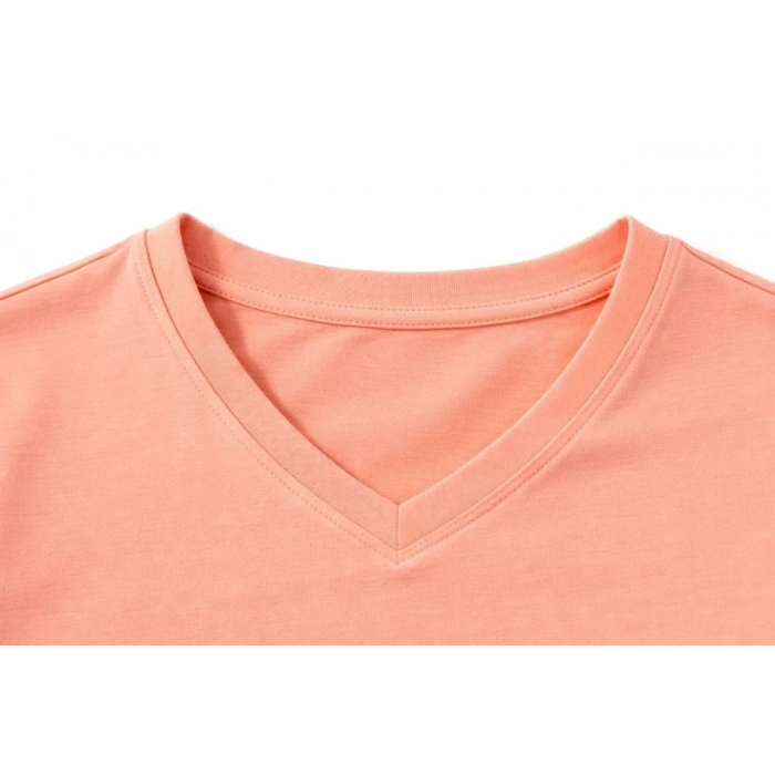 Genç Kız Çocuk V Yaka Tişört Model - Toz Pembe