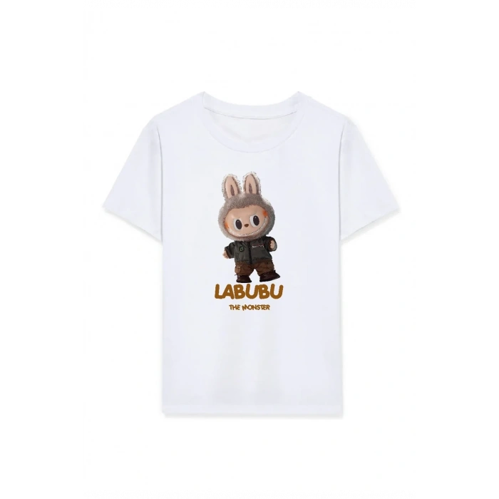 Kız Çocuk Baskılı T-Shirt - Beyaz