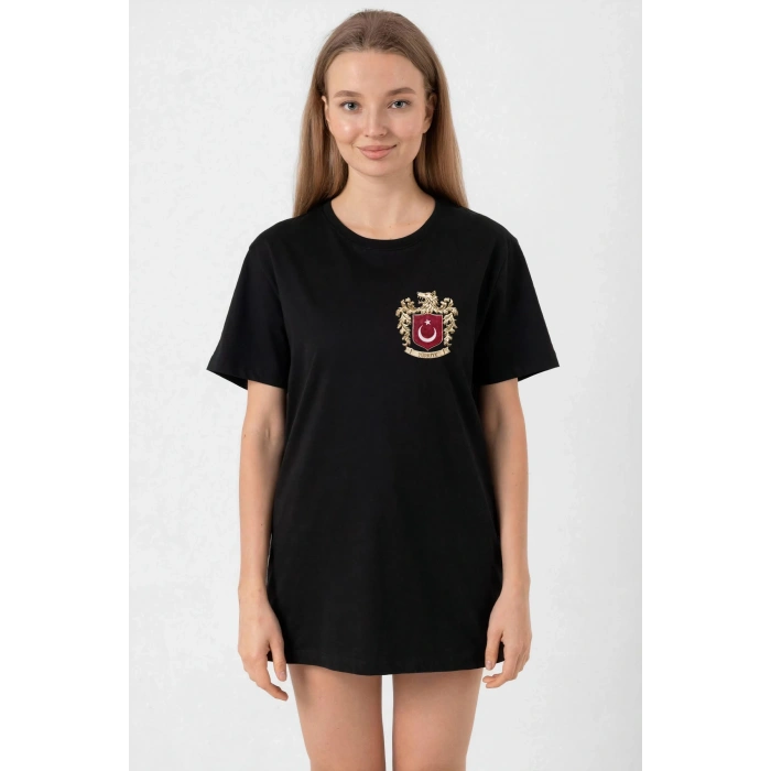 Türk Arma Baskı T-shirt - Siyah