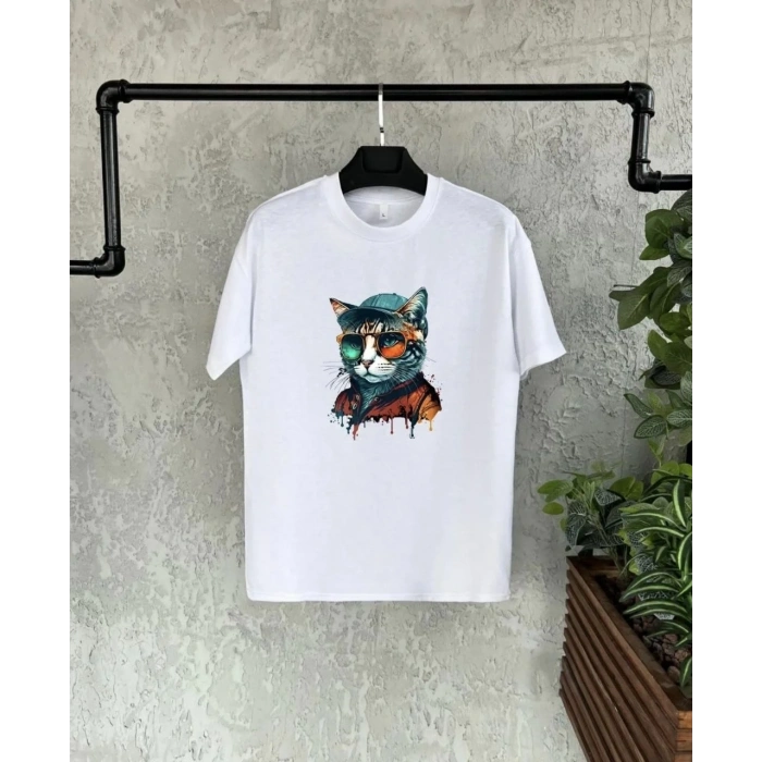 Unisex Çocuk Baskılı T-Shirt - Beyaz