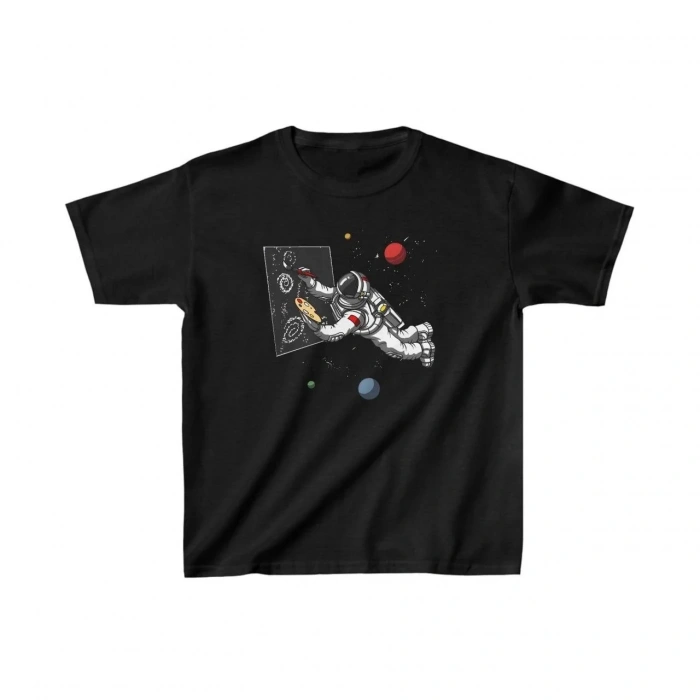 Unisex Çocuk Baskılı T-Shirt - Siyah