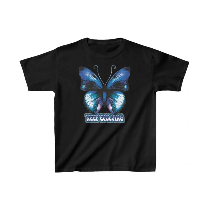 Unisex Çocuk Baskılı T-Shirt - Siyah